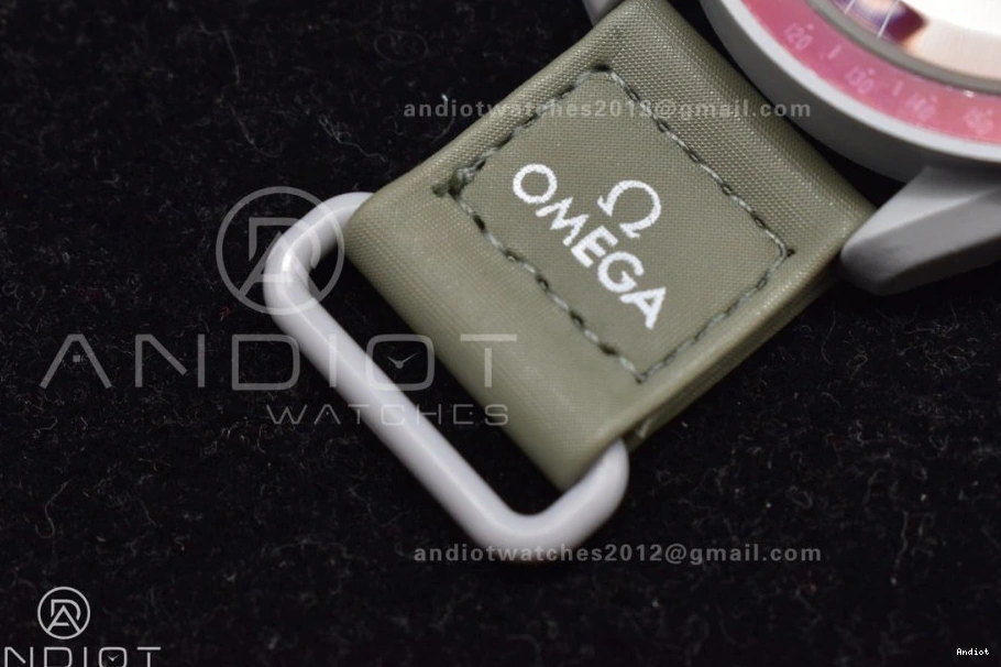 Swatch Strap Mission Moonwatch Omega to Quartz Pluto Nylon x Bioceramic on 0319